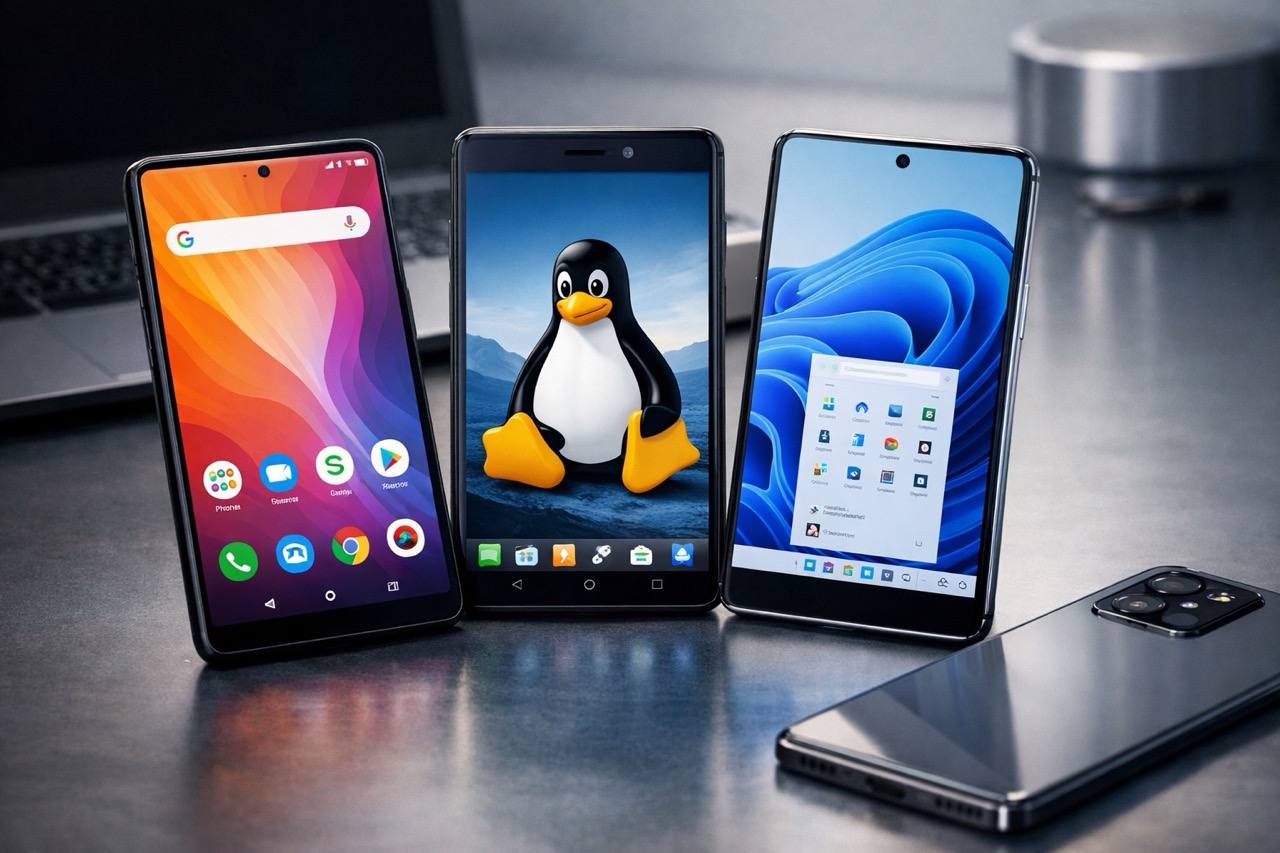 Smartphones auf dem Tisch