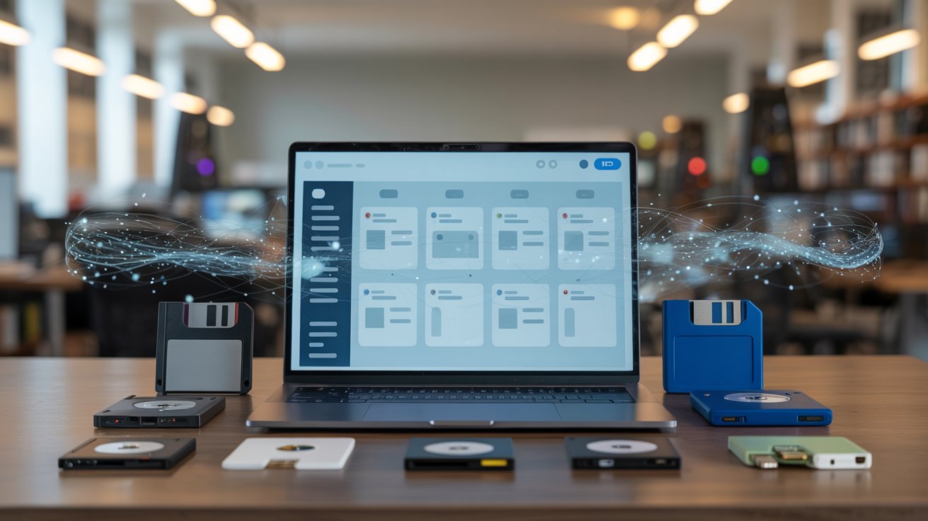 Datenträger auf einem Tisch