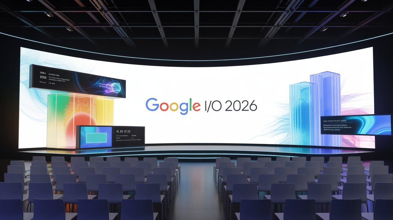 Ein leerer Saal vor einer Konferenz